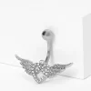 Claire's Bijoux De Piercing-Piercing de nombril ailes cœur 1,6 mm couleur argentée