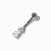 Claire's Bijoux De Piercing-Piercing de nombril 1,6 mm à trois branches zircon cubique en acier inoxydable couleur argentée