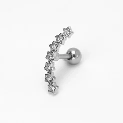 Claire's Bijoux De Piercing-Piercing pour cartilage d’oreille incurvé étoile couleur argentée