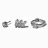 Claire's Bijoux De Piercing-Piercings de cartilage non filetés anneaux et clous 0,8 mm en zircon cubique et acier inoxydable couleur argentée - Lot de 3