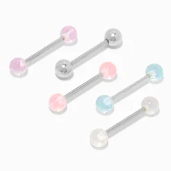 Claire's Bijoux De Piercing-Piercings de langue barbell 1,6 mm boule disco - Lot de 5