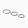 Claire's Bijoux Premium|Bijoux De Piercing-Piercings de nez aux designs variés 0,8 mm couleur argentée - Lot de 3