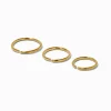 Claire's Bijoux Premium|Bijoux De Piercing-Piercings de nez aux designs variés 0,8 mm couleur dorée - Lot de 3