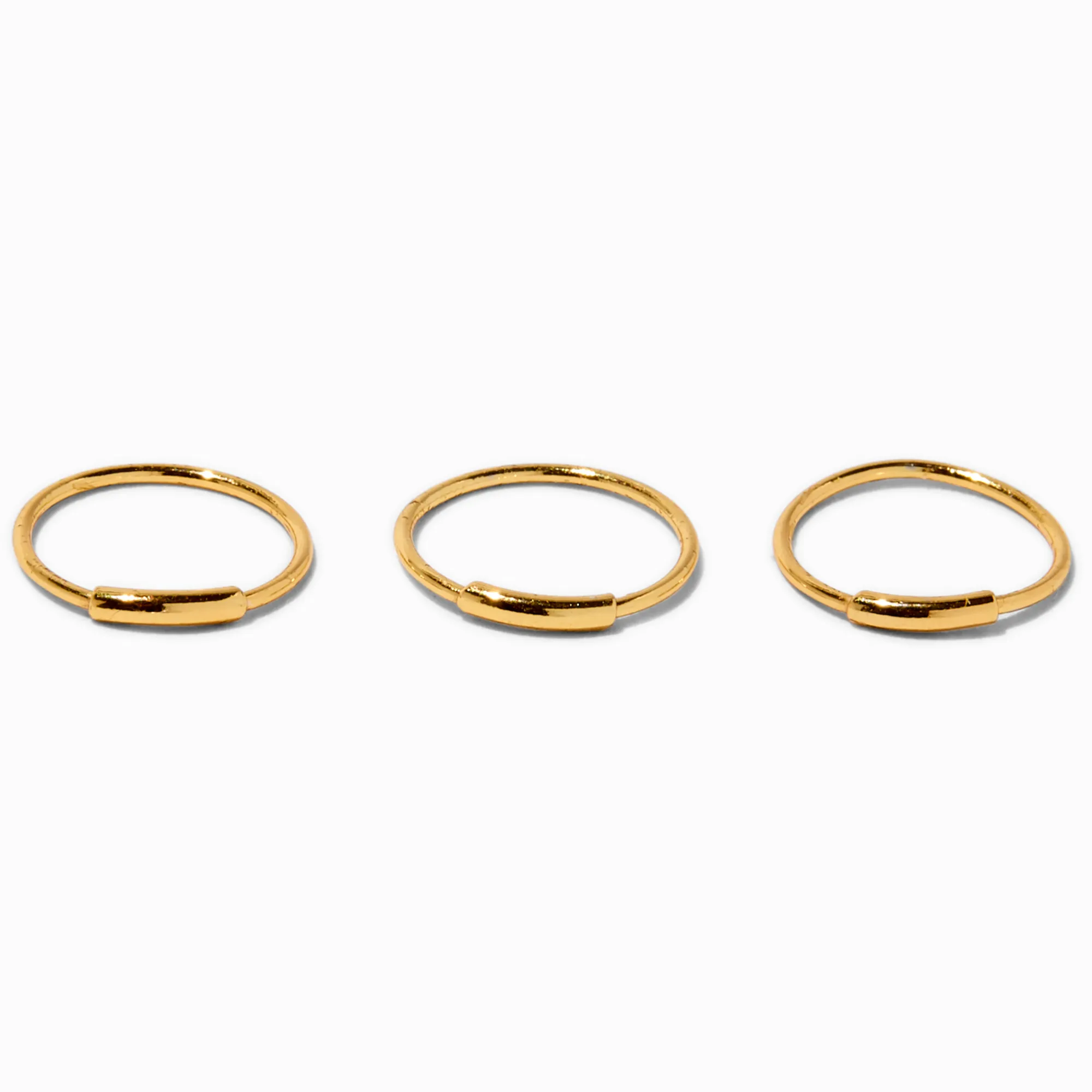 Claire's Bijoux De Piercing-Piercings de nez barre 0,6 mm couleur argentée et couleur dorée - Lot de 3