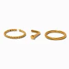 Claire's Bijoux De Piercing-Piercings pour le nez variés anneaux et clou 1,0 mm en titane couleur dorée - Lot de 3