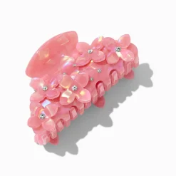 Claire's Barrettes Et Pinces-Pince à cheveux fleur strass corail