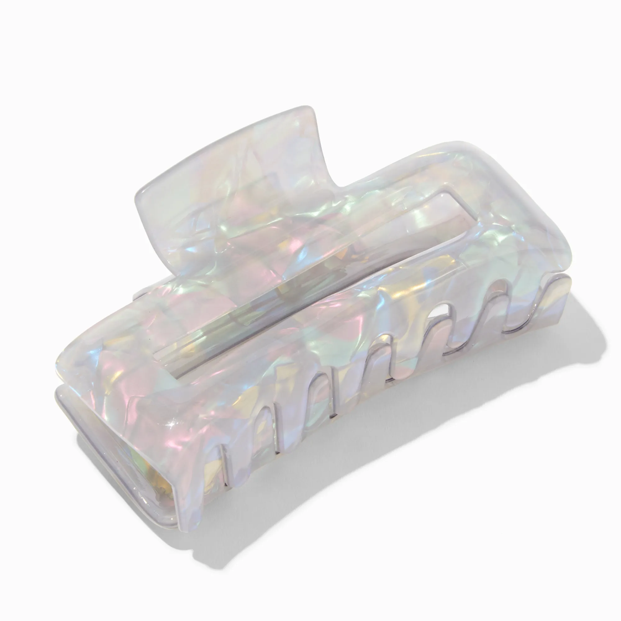 Claire's Barrettes Et Pinces-Pince à cheveux rectangulaire bleue iridescente