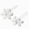 Claire's Barrettes Et Pinces-Pinces à cheveux fleurs fantaisistes blanches - Lot de 2