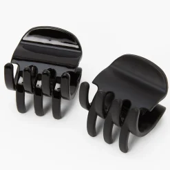 Claire's Barrettes Et Pinces-Pinces à cheveux noires mates et brillantes - Lot de 2