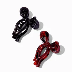 Claire's Barrettes Et Pinces-Pinces à cheveux nœud écaille de tortue et noires - Lot de 2