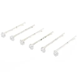 Claire's Barrettes Et Pinces-Épingles à cheveux gouttes en zircon cubique d'imitation couleur argentée - Lot de 6