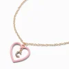 Claire's Colliers-Pink Heart Initial Pendant Necklace - C