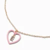 Claire's Colliers-Pink Heart Initial Pendant Necklace - E