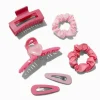 Claire's Chouchous|Barrettes Et Pinces-Pink Mixed Scrunchie & Hair Clip Set - 6 Pack
