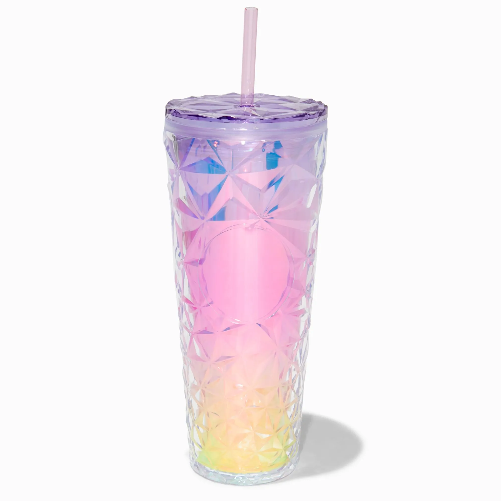 Claire's Gourdes Et Tasses-Pink Ombré Faceted Tumbler
