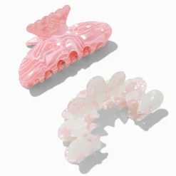 Claire's Barrettes Et Pinces-Pink Wavy Mixed Hair Claws - 2 Pack