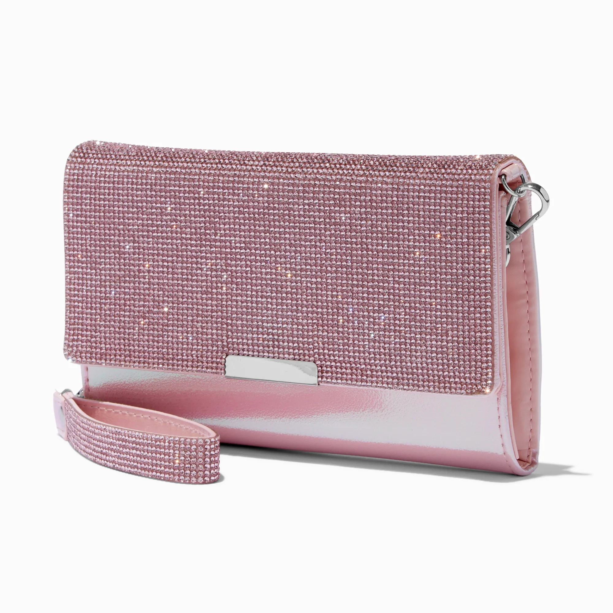 Claire's Sacs À Bandoulière-Pochette poignet à bandoulière bling-bling rose clair