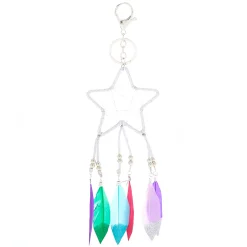 Claire's Porte-clés-Porte-clés attrape-rêves étoile et plumes couleur argenté
