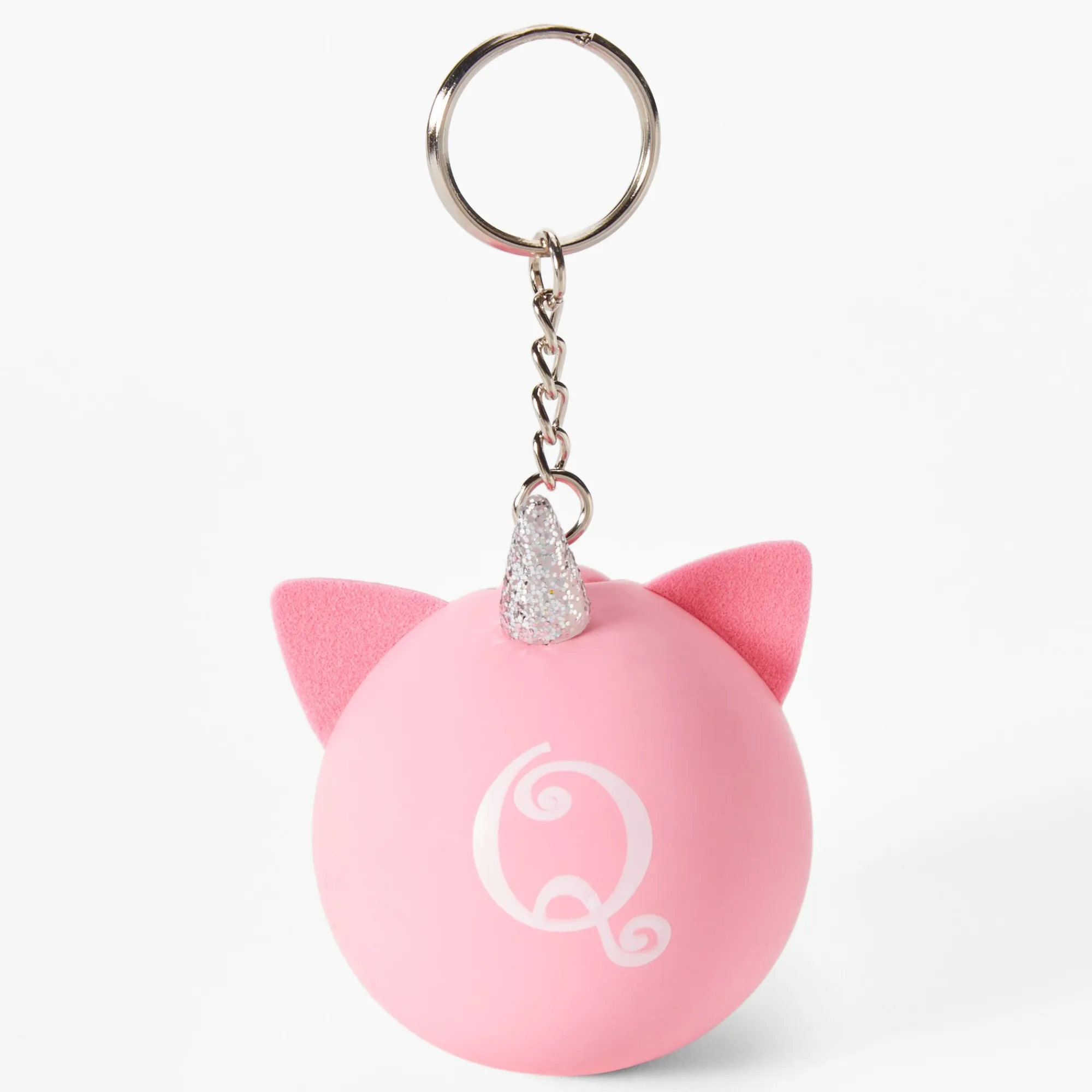 Claire's Jouets Fidget|Porte-clés-Porte-clés balle anti-stress licorne à initiale - Rose, Q
