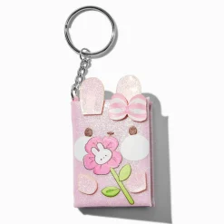 Claire's Porte-clés|Cahiers Et Journaux Intimes-Porte-clés mini carnet lapin rose