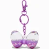 Claire's Porte-clés-Porte-clés à paillettes rempli d’eau nœud pour cheveux violet