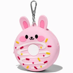 Claire's Porte-monnaies-Porte-clés porte-monnaie en silicone supérette donut saupoudré lapin rose