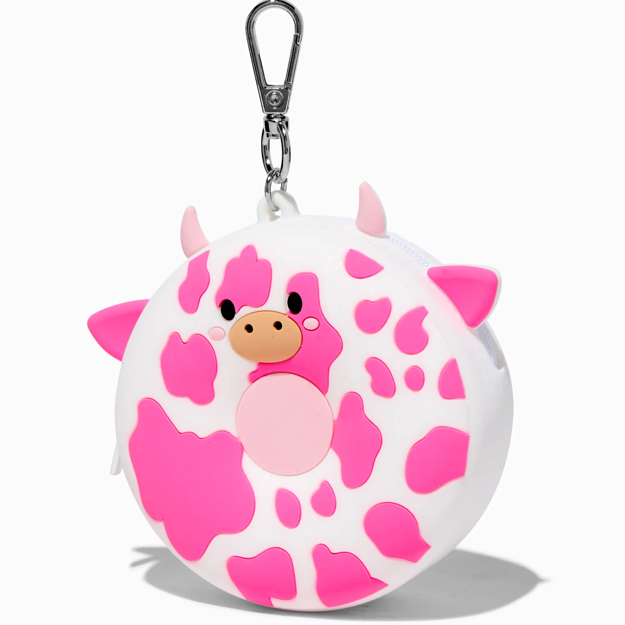 Claire's Porte-monnaies-Porte-clés porte-monnaie en silicone supérette donut vache rose