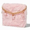 Claire's Portefeuilles-Porte-monnaie à zip sur tout le pourtour en fausse fourrure rose tendre