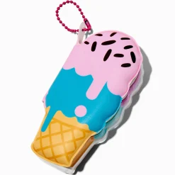 Claire's Porte-clés|Cahiers Et Journaux Intimes-Puffy Ice Cream Cone Mini Diary Keyring