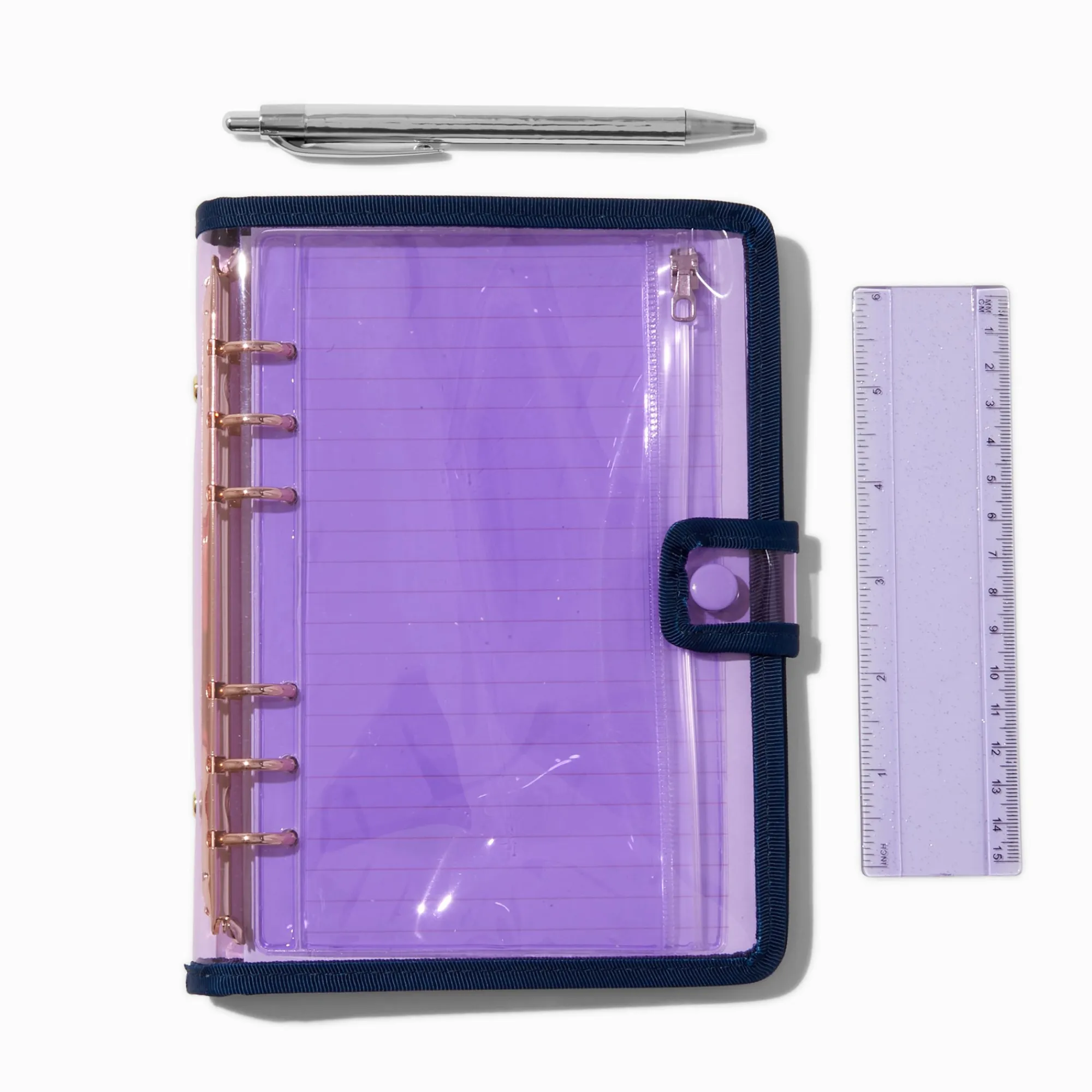 Claire's Cahiers Et Journaux Intimes-Purple Clear Spiral Notebook Set