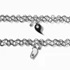 Claire's Colliers-Ras-de-cou best friends effet tatouage phosphorescents avec cœur fendu noir et blanc - Lot de 2