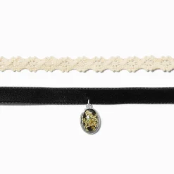 Claire's Colliers-Ras-de-cou dentelle et fleurs séchées - Lot de 2