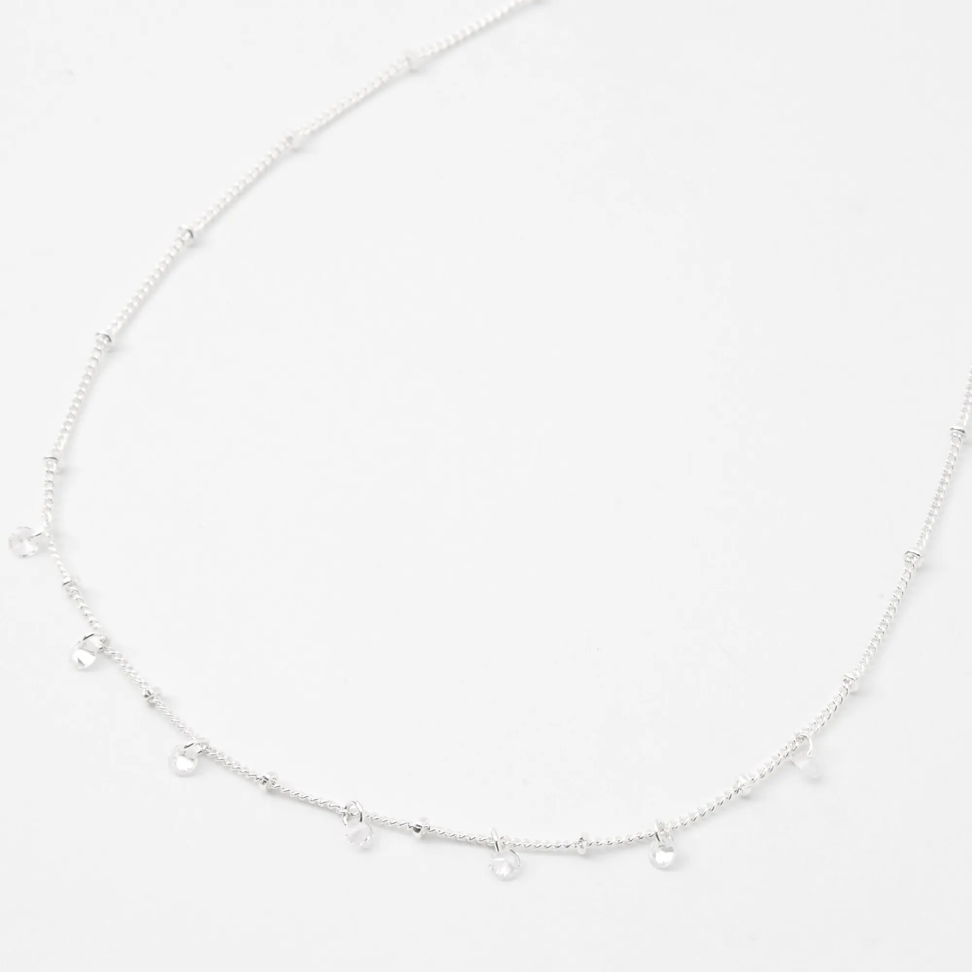 Claire's Clous D'oreilles|Colliers-Ras-de-cou perlé confetti en zircon cubique couleur argentée