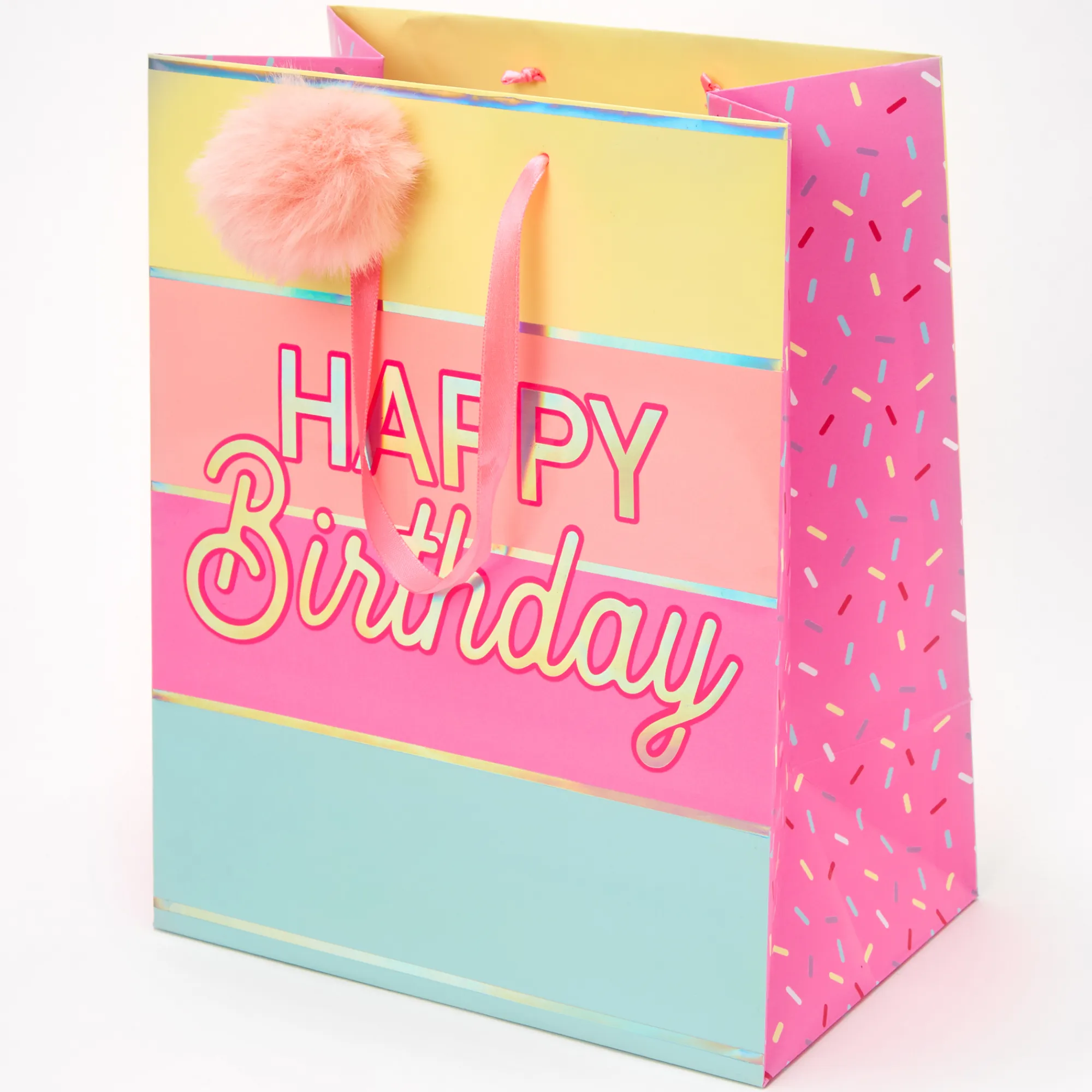 Claire's Sacs Et Boîtes Cadeaux-Sac cadeau Joyeux Anniversaire de taille moyenne - Rose