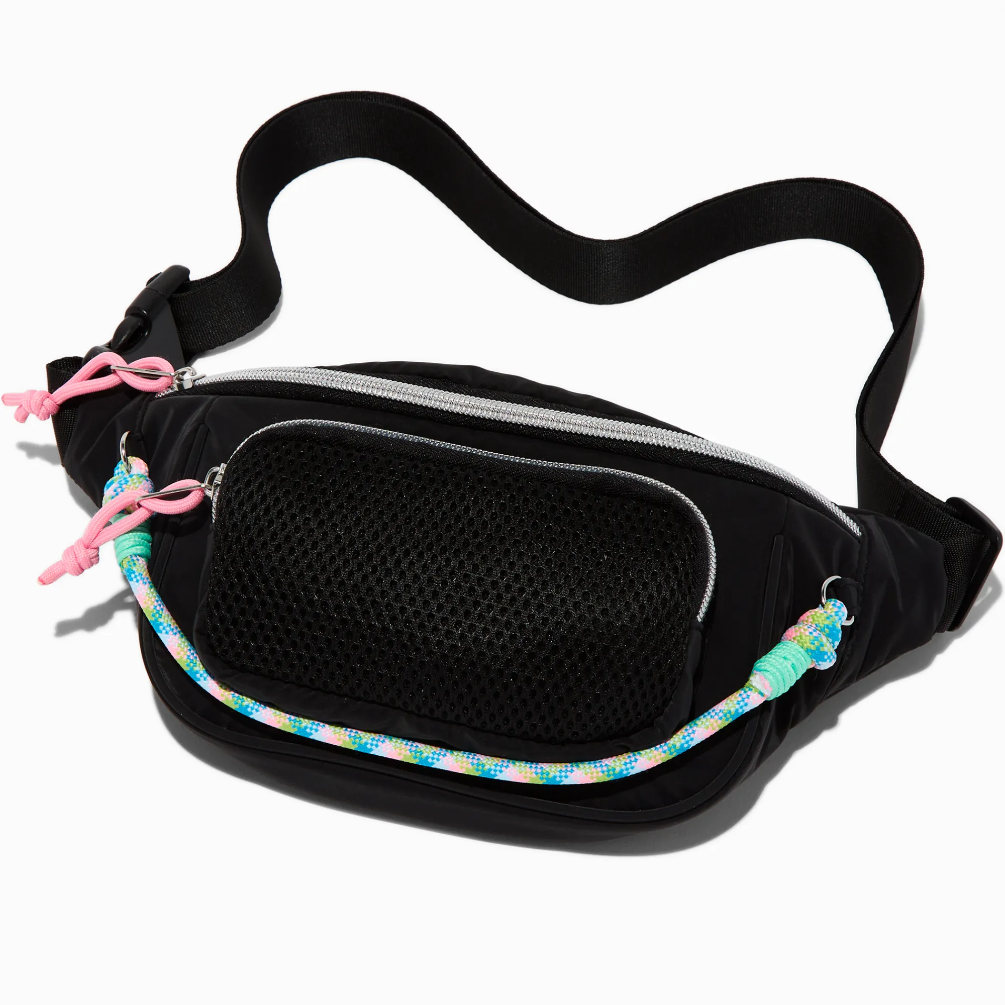 Claire's Sacs Banane-Sac ceinture corde en nylon noir