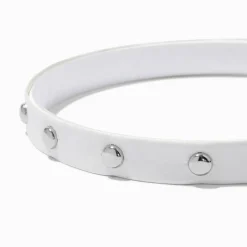 Claire's Bandeaux Et Serre-têtes-Serre-tête en similicuir blanc clouté