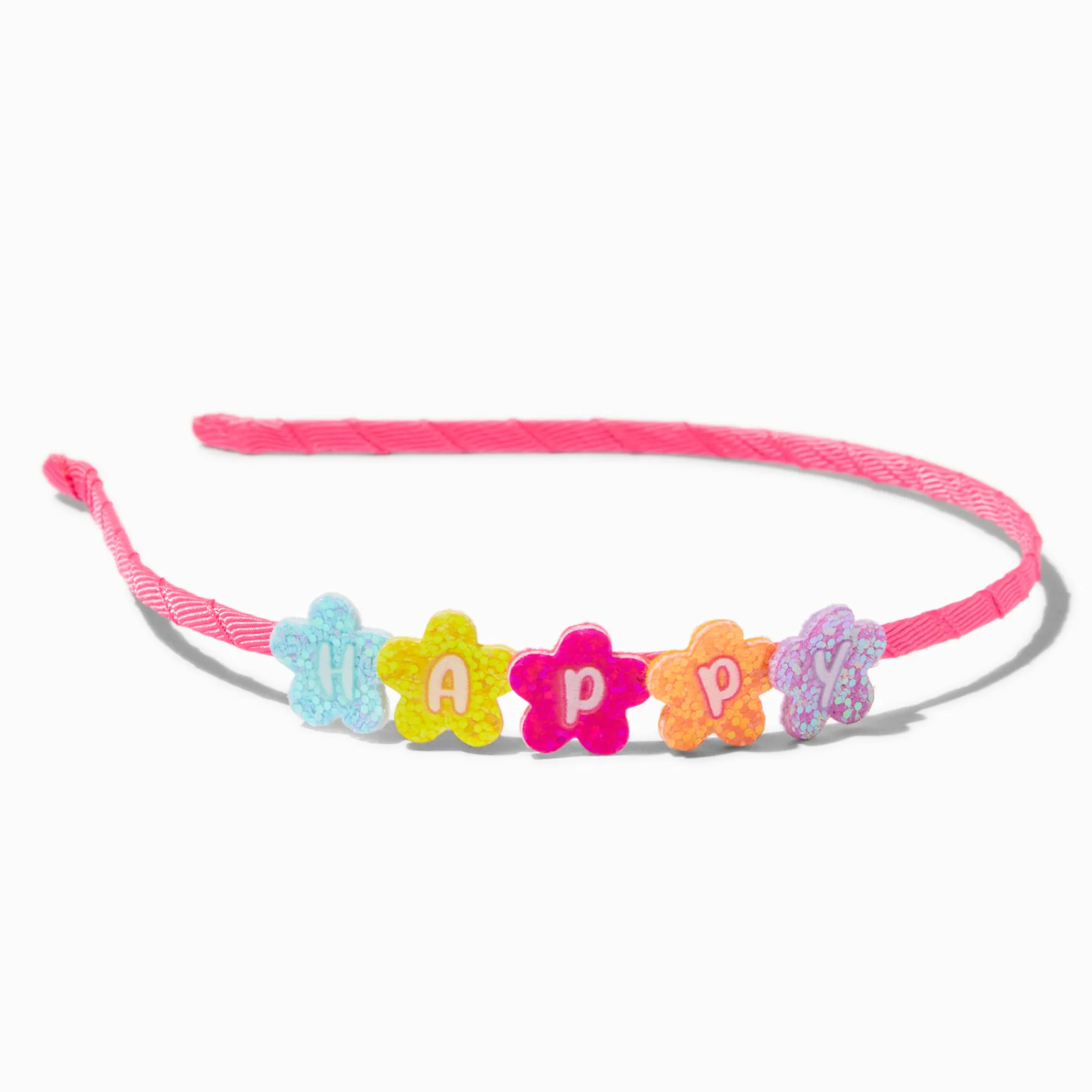 Claire's Bandeaux Et Serre-têtes-Serre-tête fleur à paillettes « Happy » Claire's Club