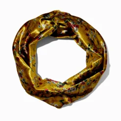 Claire's Bandeaux Et Serre-têtes-Serre-tête floral en imitation velours jaune moutarde