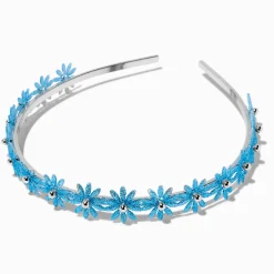 Claire's Bandeaux Et Serre-têtes-Serre-tête métallique à fleurs bleues Claire's Club