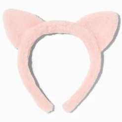 Claire's Bandeaux Et Serre-têtes-Serre-tête oreilles de chat rose en fausse fourrure