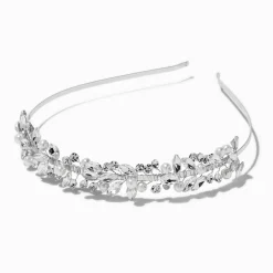 Claire's Bandeaux Et Serre-têtes-Serre-tête perles d'imitation et strass couleur argentée