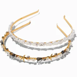 Claire's Bandeaux Et Serre-têtes-Serre-têtes de plage perles d'imitation et strass - Lot de 2