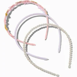 Claire's Bandeaux Et Serre-têtes-Serre-têtes à nœud couleur dorée et rose Claire's Club - Lot de 3
