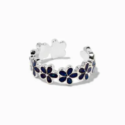 Claire's Bagues-Silver-tone Daisy Band Mood Ring