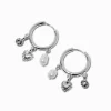 Claire's Anneaux-Silver-tone 16mm Charm Clicker Hoop Earrings