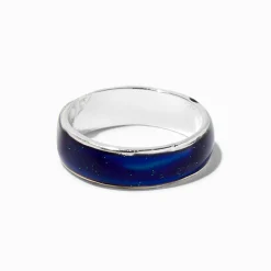 Claire's Bagues-Silver-tone Mood Band Ring