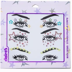 Claire's Paillettes Et Bijoux De Peau-Star, Daisy & Butterfly Mixed Eye Gems - 3 Pack