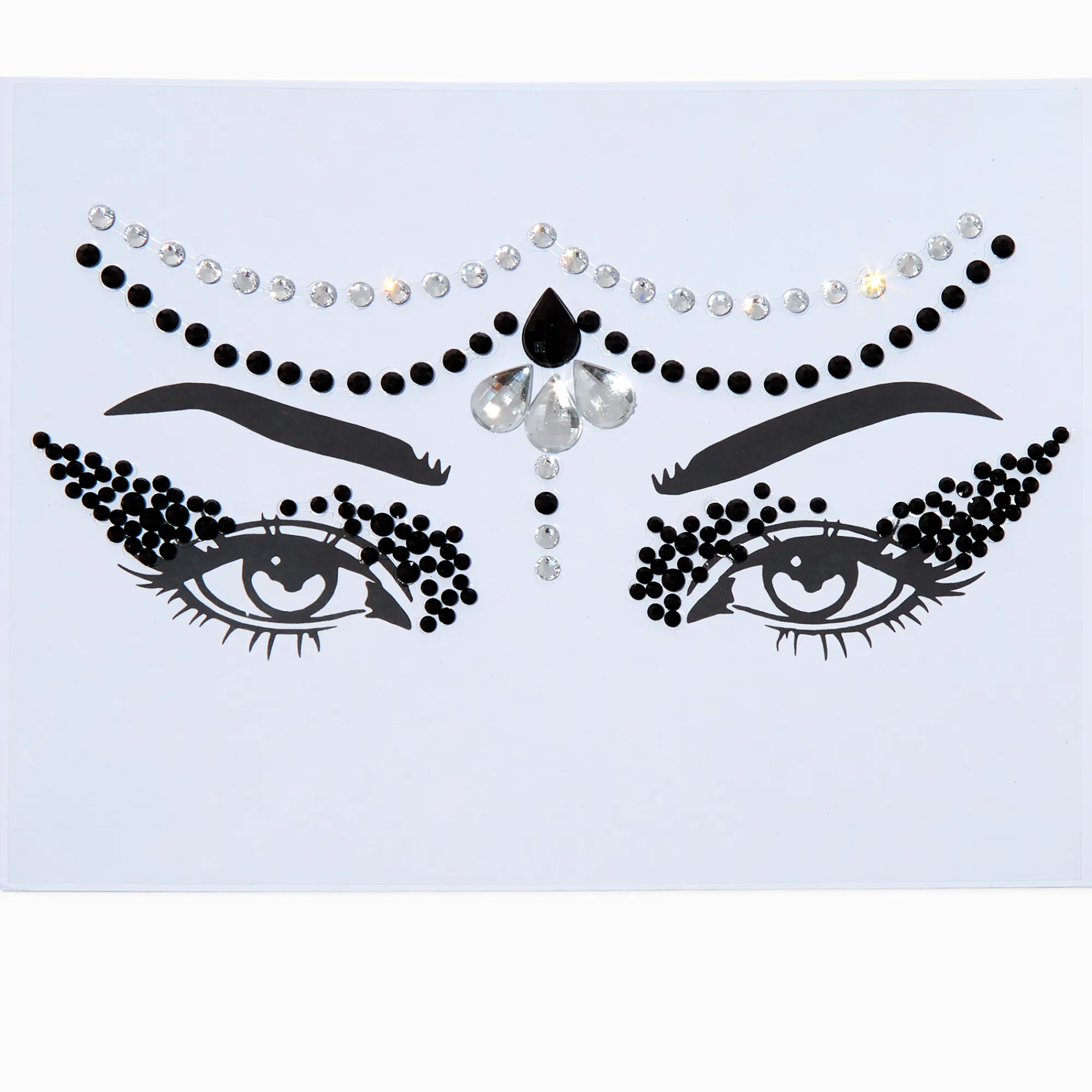 Claire's Paillettes Et Bijoux De Peau-Strass pour le front rideau noirs et transparents