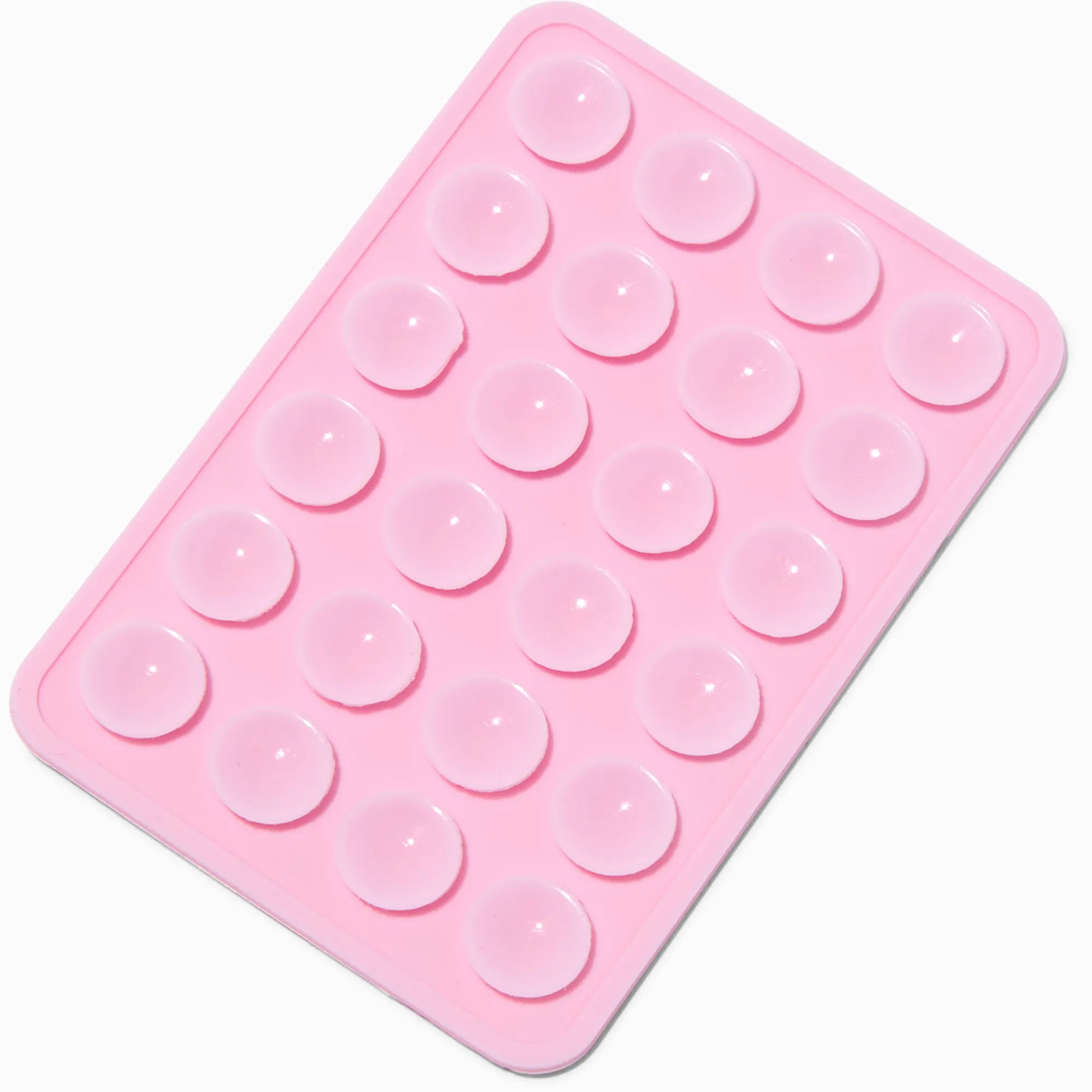 Claire's Accessoires Téléphone-Support adhésif pour coque de portable à ventouse en silicone rectangulaire rose