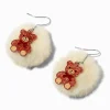 Claire's Pendantes-Teddy Bear Pom Pom 2" Drop Earrings